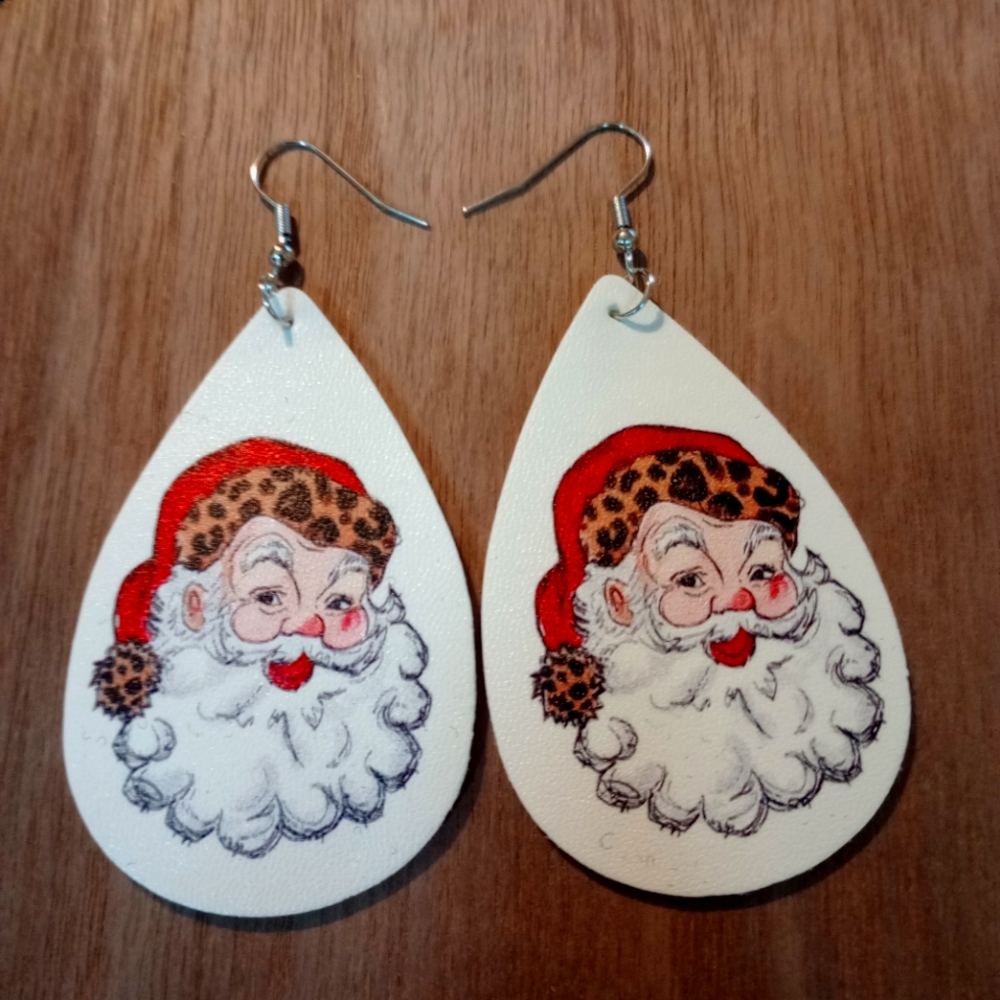 Retro inspired Santa Earrings